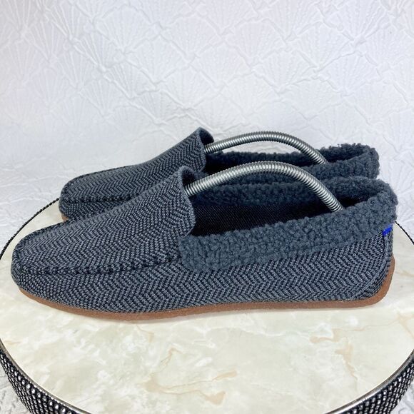 Rothy’s Shoes Mens Size 11 Gray The Merino Wool Sherpa Slipper Comfort Loafers - Picture 6 of 12